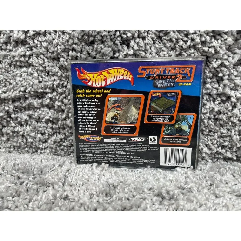 Hot Wheels Stunt Track Driver 2 Getn Dirty CD ROM Video Games Windows PC 95/98